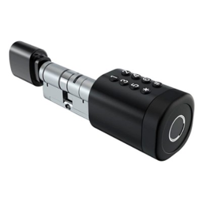 Bluetooth έξυπνος κύλινδρος με ψηφιακό πληκτρολόγιο και δαχτυλικό αποτύπωμα LILIWISE C1 V.A 65 σε μαύρο χρώμα για πόρτες πάχους 70~90mm