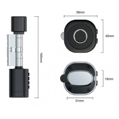 Bluetooth έξυπνος κύλινδρος με ψηφιακό πληκτρολόγιο και δαχτυλικό αποτύπωμα LILIWISE C1 V.A 65 σε ασημί χρώμα για πόρτες πάχους 70~90mm Bluetooth έξυπνος κύλινδρος με ψηφιακό πληκτρολόγιο και δαχτυλικό αποτύπωμα LILIWISE C1 V.A 65 σε ασημί χρώμα για πόρτες πάχους 70~90mm