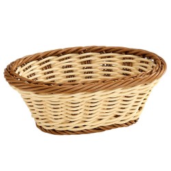 Επιτραπέζια ψωμιέρα Polyrattan 2χρωμη μπεζ-μελί 23x17cm Επιτραπέζια ψωμιέρα Polyrattan 2χρωμη μπεζ-μελί 23x17cm