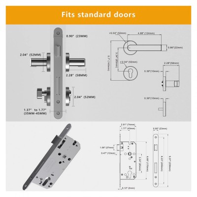 ORBITA B-306 κλειδαριά μπάνιου (privacy) ανοξείδωτη 304 satin nickel για πόρτες 40-45 mm