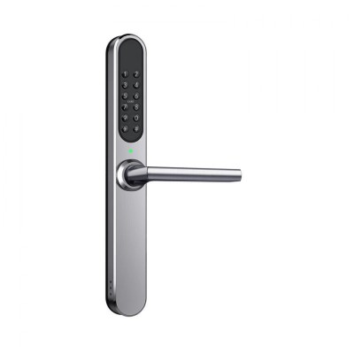 LILIWISE S35A-S ασημί ultra slim κλειδαριά πόρτας Bluetooth με πληκτρολόγιο, κάρτα M1 και TTLock app
