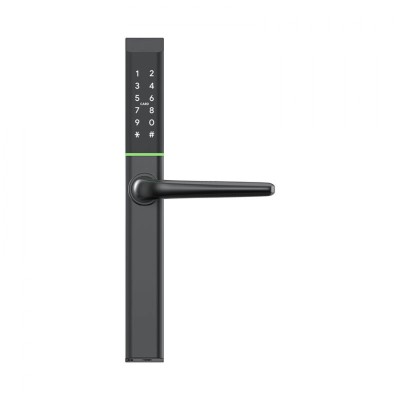 LILIWISE S3A-B μαύρη ultra-slim κλειδαριά πόρτας με Bluetooth, κάρτα M1 (Mifare), κωδικό PIN & κλειδί (IP66)