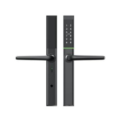 LILIWISE S3A-B μαύρη ultra-slim κλειδαριά πόρτας με Bluetooth, κάρτα M1 (Mifare), κωδικό PIN & κλειδί (IP66)