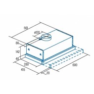 Συρόμενος απορροφητήρας CATA TFB-5160BL μαύρος μήκους 60cm με ισχύ 300m3/h