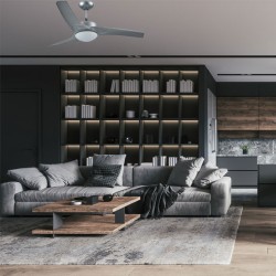 Ανεμιστήρας οροφής Φ132cm 70W γκρι με 3 φτερωτές και κοντρολ με 1 ντουί για λάμπα Ε27