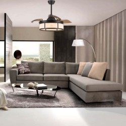 Ανεμιστήρας οροφής 25W 107εκ με ανοιγοκλειόμενες φτερωτές μαύρος 5ΧΕ27 με τηλεχειριστήριο και χρονοδιακόπτη