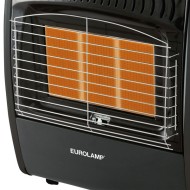 Σόμπα υγραερίου μαύρη 4.2kw οβάλ με αερόθερμο 1500W turbo fan & regulator