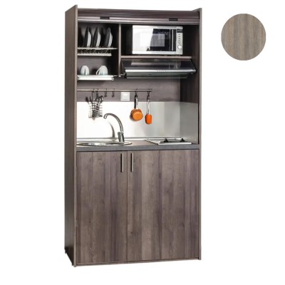 Πολυκουζίνα mini kitchen 105cm απόχρωση δρυς μπεζ για ξενώνες, γραφεία & φοιτητικά studio