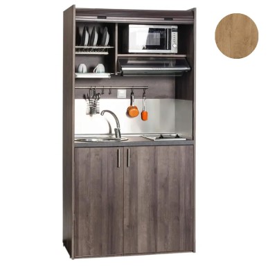 Πολυκουζίνα mini kitchen 105cm απόχρωση δρυς sychro για ξενώνες, γραφεία & φοιτητικά studio