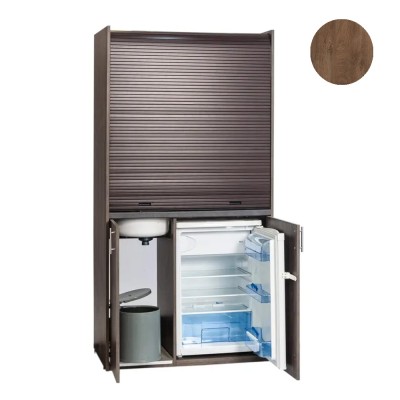 Πολυκουζίνα mini kitchen 105cm απόχρωση καρυδιάς για ξενώνες, γραφεία & φοιτητικά studio Πολυκουζίνα mini kitchen 105cm απόχρωση καρυδιάς για ξενώνες, γραφεία & φοιτητικά studio
