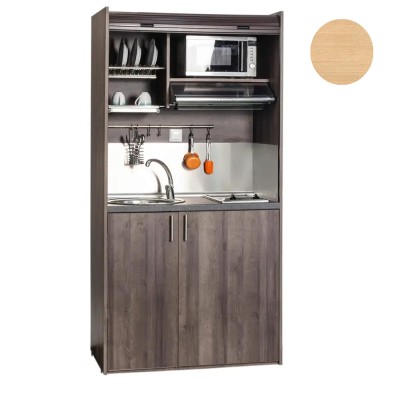 Πολυκουζίνα mini kitchen 105cm απόχρωση δρυς για ξενώνες, γραφεία & φοιτητικά studio