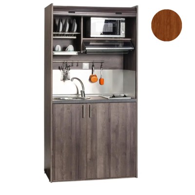 Πολυκουζίνα mini kitchen 105cm απόχρωση κερασιάς για ξενώνες, γραφεία & φοιτητικά studio