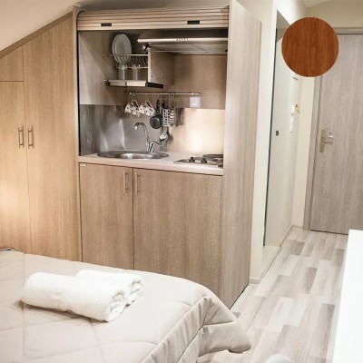 Πολυκουζίνα mini kitchen 105cm απόχρωση κερασιάς για ξενώνες, γραφεία & φοιτητικά studio Πολυκουζίνα mini kitchen 105cm απόχρωση κερασιάς για ξενώνες, γραφεία & φοιτητικά studio