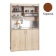 Πολυκουζίνα mini kitchen 125cm απόχρωση κερασιάς με αριστερή γούρνα για ξενώνες, γραφεία & φοιτητικά studio