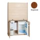 Πολυκουζίνα mini kitchen 125cm απόχρωση κερασιάς με αριστερή γούρνα για ξενώνες, γραφεία & φοιτητικά studio