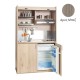 Πολυκουζίνα mini kitchen 125cm απόχρωση δρυς μπεζ με αριστερή γούρνα για ξενώνες, γραφεία & φοιτητικά studio