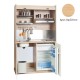 Πολυκουζίνα mini kitchen 125cm απόχρωση δρυς με αριστερή γούρνα για ξενώνες, γραφεία & φοιτητικά studio
