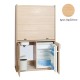 Πολυκουζίνα mini kitchen 125cm απόχρωση δρυς με αριστερή γούρνα για ξενώνες, γραφεία & φοιτητικά studio