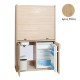 Πολυκουζίνα mini kitchen 125cm απόχρωση δρυς ρόζοι με αριστερή γούρνα για ξενώνες, γραφεία & φοιτητικά studio