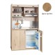 Πολυκουζίνα mini kitchen 125cm απόχρωση δρυς sychro με αριστερή γούρνα για ξενώνες, γραφεία & φοιτητικά studio
