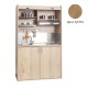 Πολυκουζίνα mini kitchen 125cm απόχρωση δρυς sychro με αριστερή γούρνα για ξενώνες, γραφεία & φοιτητικά studio
