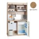 Πολυκουζίνα mini kitchen 125cm απόχρωση δρυς sychro με αριστερή γούρνα για ξενώνες, γραφεία & φοιτητικά studio