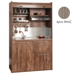 Πολυκουζίνα mini kitchen 125cm με φουρνάκι χωρίς ψυγείο απόχρωση δρυς μπεζ για ξενώνες & γραφεία Πολυκουζίνα mini kitchen 125cm με φουρνάκι χωρίς ψυγείο απόχρωση δρυς μπεζ για ξενώνες & γραφεία
