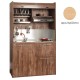 Πολυκουζίνα mini kitchen 125cm με φουρνάκι χωρίς ψυγείο απόχρωση δρυς για ξενώνες, γραφεία & studio