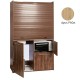 Πολυκουζίνα mini kitchen 125cm με φουρνάκι χωρίς ψυγείο απόχρωση δρυς ρόζοι για ξενώνες & γραφεία