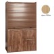 Πολυκουζίνα mini kitchen 125cm με φουρνάκι χωρίς ψυγείο απόχρωση δρυς ρόζοι για ξενώνες & γραφεία