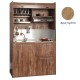Πολυκουζίνα mini kitchen 125cm με φουρνάκι χωρίς ψυγείο απόχρωση δρυς sychro για ξενώνες & γραφεία