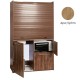 Πολυκουζίνα mini kitchen 125cm με φουρνάκι χωρίς ψυγείο απόχρωση δρυς sychro για ξενώνες & γραφεία