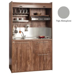 Πολυκουζίνα mini kitchen 125cm με φουρνάκι χωρίς ψυγείο απόχρωση γκρι για ξενώνες, γραφεία & studio Πολυκουζίνα mini kitchen 125cm με φουρνάκι χωρίς ψυγείο απόχρωση γκρι για ξενώνες, γραφεία & studio