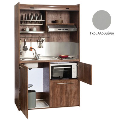 Πολυκουζίνα mini kitchen 125cm με φουρνάκι χωρίς ψυγείο απόχρωση γκρι για ξενώνες, γραφεία & studio Πολυκουζίνα mini kitchen 125cm με φουρνάκι χωρίς ψυγείο απόχρωση γκρι για ξενώνες, γραφεία & studio