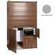 Πολυκουζίνα mini kitchen 125cm με φουρνάκι χωρίς ψυγείο απόχρωση γκρι για ξενώνες, γραφεία & studio