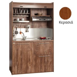Πολυκουζίνα mini kitchen 125cm με φουρνάκι χωρίς ψυγείο απόχρωση κερασιά για ξενώνες γραφεία& studio Πολυκουζίνα mini kitchen 125cm με φουρνάκι χωρίς ψυγείο απόχρωση κερασιά για ξενώνες γραφεία& studio