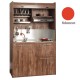 Πολυκουζίνα mini kitchen 125cm με φουρνάκι χωρίς ψυγείο απόχρωση κόκκινη για ξενώνες & γραφεία
