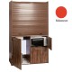 Πολυκουζίνα mini kitchen 125cm με φουρνάκι χωρίς ψυγείο απόχρωση κόκκινη για ξενώνες & γραφεία
