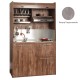 Πολυκουζίνα mini kitchen 125cm με φουρνάκι χωρίς ψυγείο απόχρωση πατητή τσιμεντοκονία για ξενώνες & γραφεία