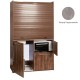 Πολυκουζίνα mini kitchen 125cm με φουρνάκι χωρίς ψυγείο απόχρωση πατητή τσιμεντοκονία για ξενώνες & γραφεία