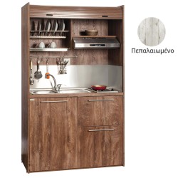 Πολυκουζίνα mini kitchen 125cm με φουρνάκι χωρίς ψυγείο απόχρωση πεπαλαιωμένου για ξενώνες & γραφεία Πολυκουζίνα mini kitchen 125cm με φουρνάκι χωρίς ψυγείο απόχρωση πεπαλαιωμένου για ξενώνες & γραφεία