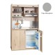 Πολυκουζίνα mini kitchen 125cm απόχρωση γκρι με αριστερή γούρνα για ξενώνες, γραφεία & φοιτητικά studio