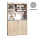 Πολυκουζίνα mini kitchen 125cm απόχρωση γκρι με αριστερή γούρνα για ξενώνες, γραφεία & φοιτητικά studio