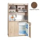 Πολυκουζίνα mini kitchen 125cm απόχρωση καρυδιάς με αριστερή γούρνα για ξενώνες, γραφεία & φοιτητικά studio