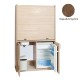 Πολυκουζίνα mini kitchen 125cm απόχρωση καρυδιάς με αριστερή γούρνα για ξενώνες, γραφεία & φοιτητικά studio