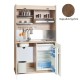 Πολυκουζίνα mini kitchen 125cm απόχρωση καρυδιάς με αριστερή γούρνα για ξενώνες, γραφεία & φοιτητικά studio