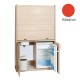 Πολυκουζίνα mini kitchen 125cm απόχρωση κόκκινη με αριστερή γούρνα για ξενώνες, γραφεία & φοιτητικά studio