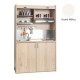 Πολυκουζίνα mini kitchen 125cm απόχρωση λευκή με αριστερή γούρνα με αριστερή γούρνα για ξενώνες, γραφεία & φοιτητικά studio