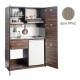 Πολυκουζίνα mini kitchen 125cm απόχρωση μπεζ της δρυός με αριστερή γούρνα και μεγάλες πόρτες για φοιτιτικά studios, γραφεία &καταλύματα