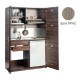 Πολυκουζίνα mini kitchen 125cm απόχρωση μπεζ της δρυός με αριστερή γούρνα και μεγάλες πόρτες για φοιτιτικά studios, γραφεία &καταλύματα